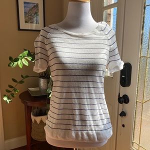 GAP Cream / White & Navy Striped Top